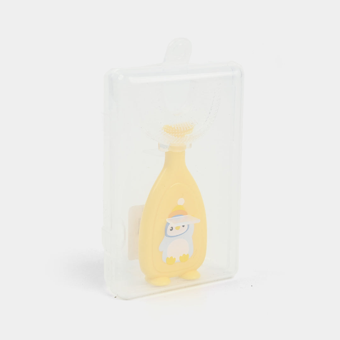 Baby U Shaped Tooth Brush + Teether | Yellow