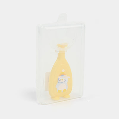 Baby U Shaped Tooth Brush + Teether | Yellow