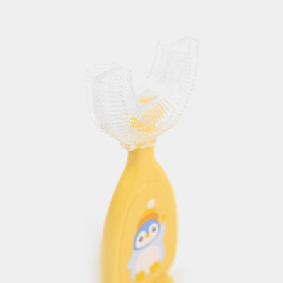 Baby U Shaped Tooth Brush + Teether | Yellow