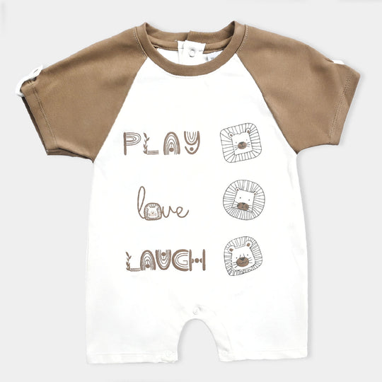 Infant Boys Cotton Interlock Romper-OFF-White