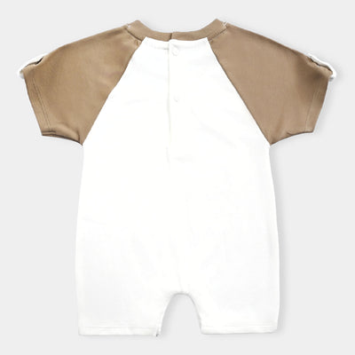 Infant Boys Cotton Interlock Romper-OFF-White