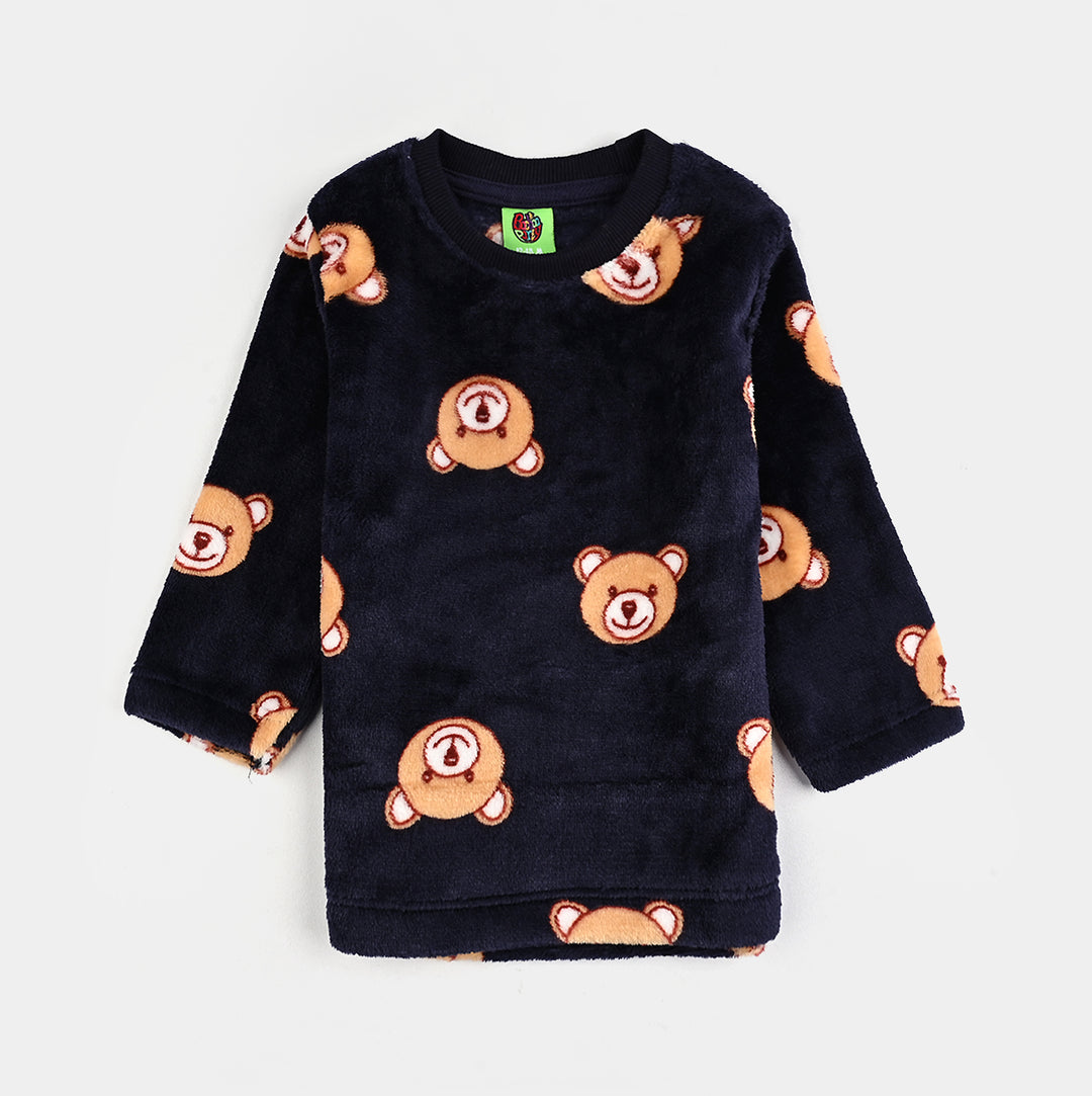 Infant Boys Sherpa Suit HAPPY BEAR-NAVY