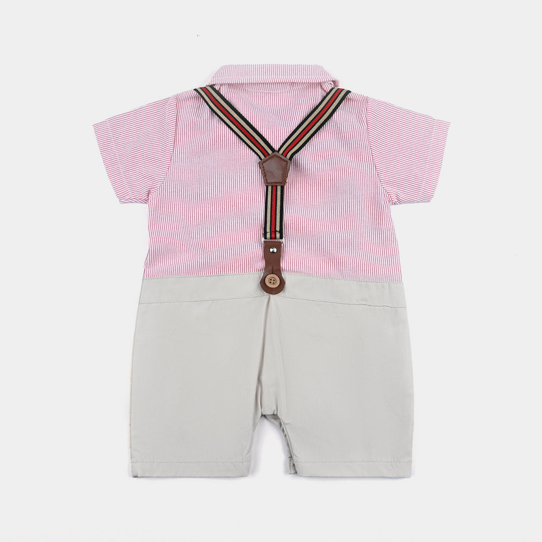 Infant Unisex Cotton Interlock Woven Romper