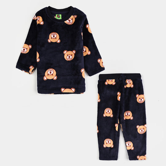 Infant Boys Sherpa Suit HAPPY BEAR-NAVY