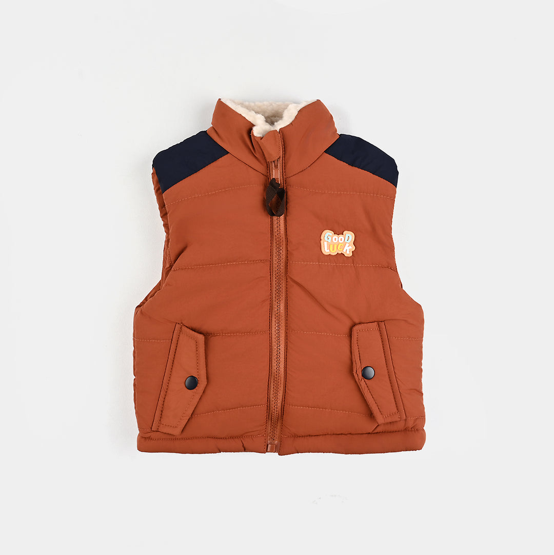 Infant Boys Quilted Jacket F/S Good Luck-ORANGE