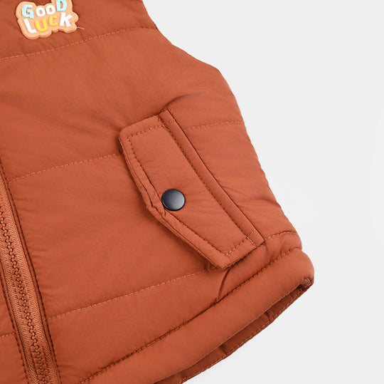 Infant Boys Quilted Jacket F/S Good Luck-ORANGE