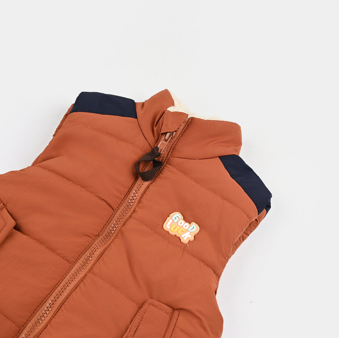 Infant Boys Quilted Jacket F/S Good Luck-ORANGE