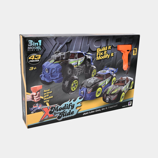 3 In 1 Power Drill Vehicle Building Toy For Kids