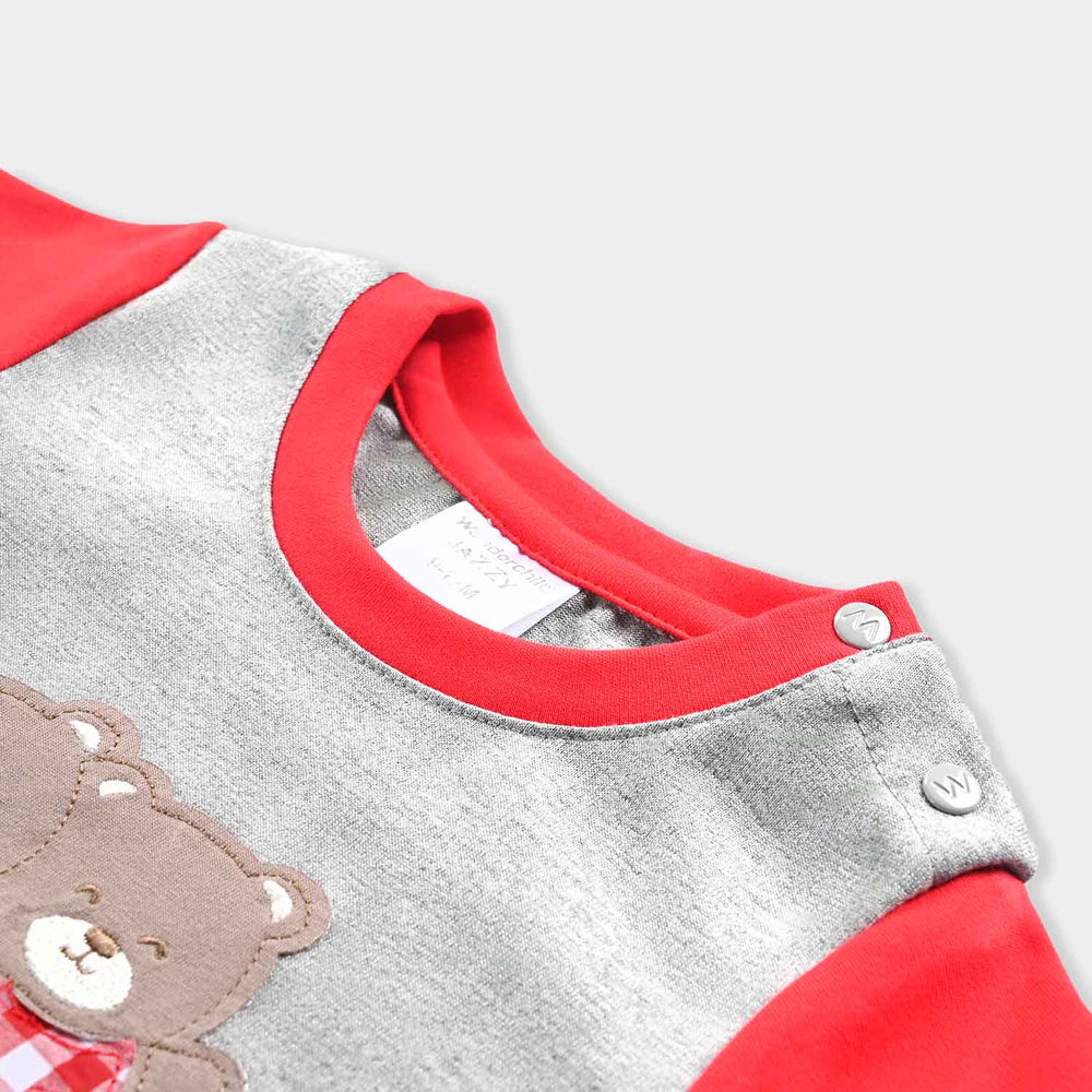Infant Boys Cotton Interlock Romper-GREY