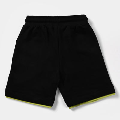 Boys Cotton Terry Knitted Short Creative Gamer-BLACK