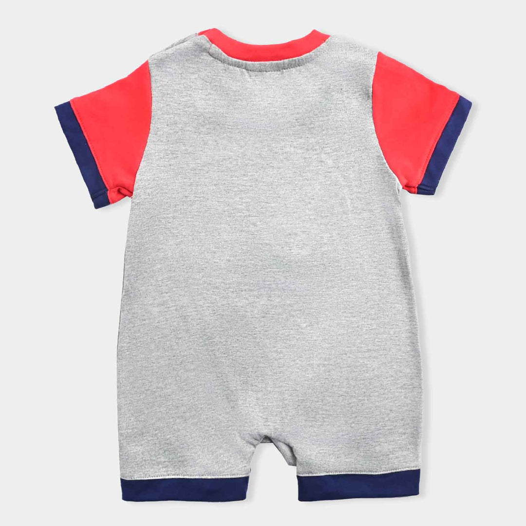 Infant Boys Cotton Interlock Romper-GREY
