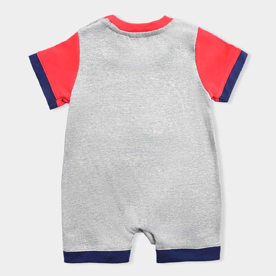 Infant Boys Cotton Interlock Romper-GREY