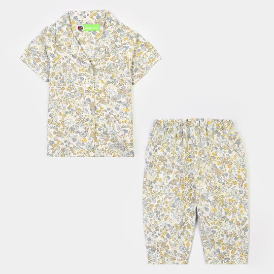 Infant Girls Linen Viscose Nightwear - Floral