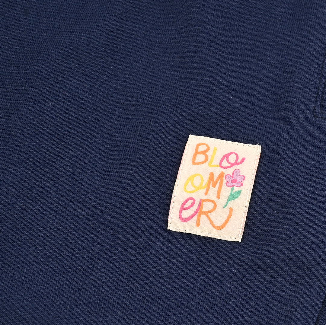Girls Jersey/Terry Pajama Bloomer-NAVY