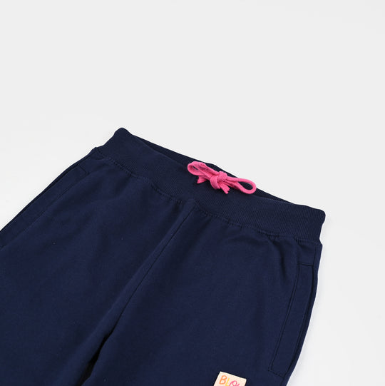 Girls Jersey/Terry Pajama Bloomer-NAVY