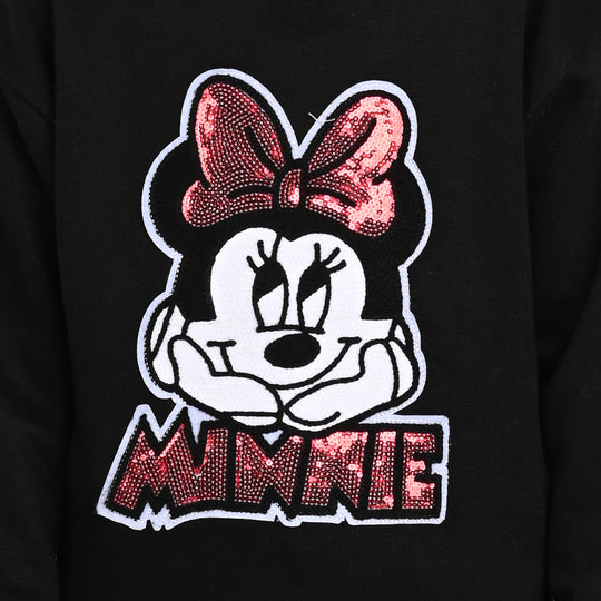 Girls Fleece Sweatshirt Character Shine - BLACK