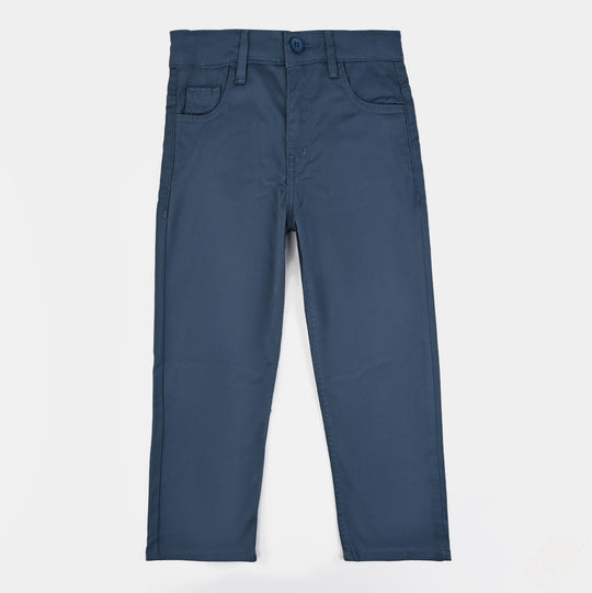 Boys Cotton Twill Pant Basic-NAVY