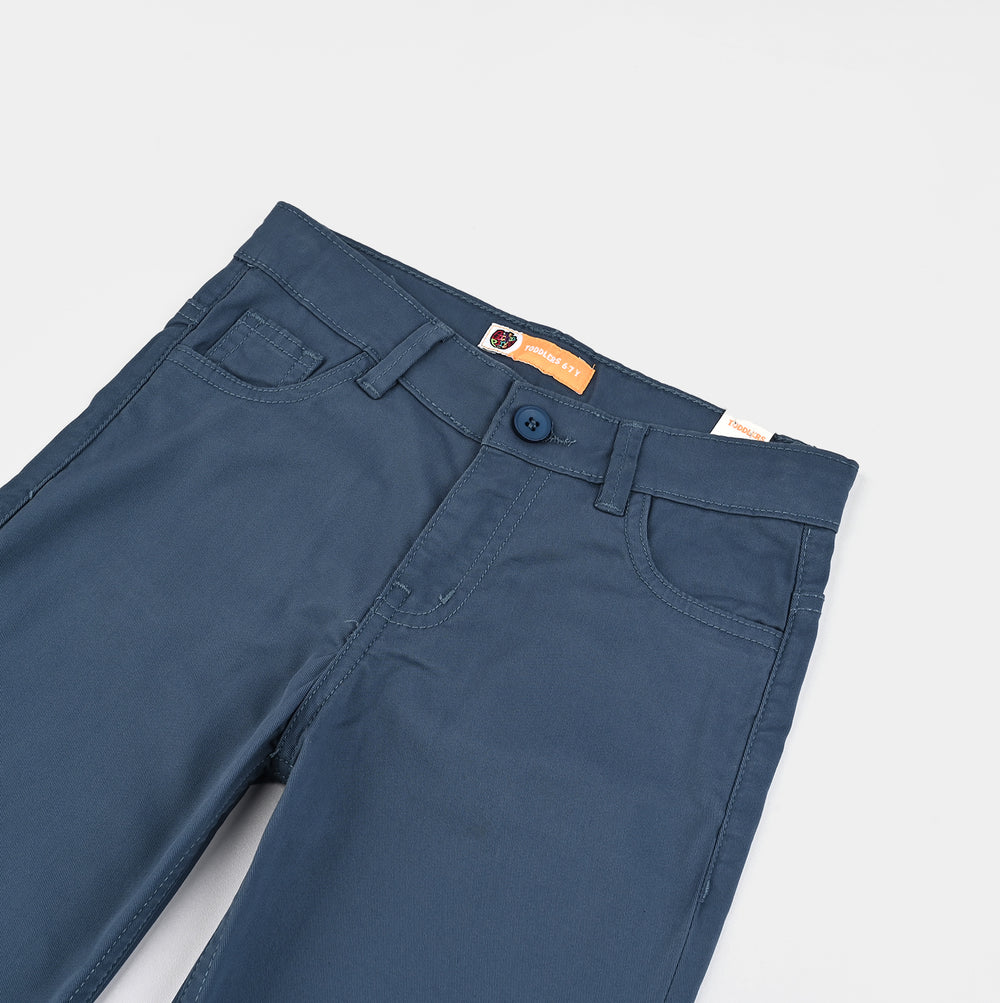 Boys Cotton Twill Pant Basic-NAVY
