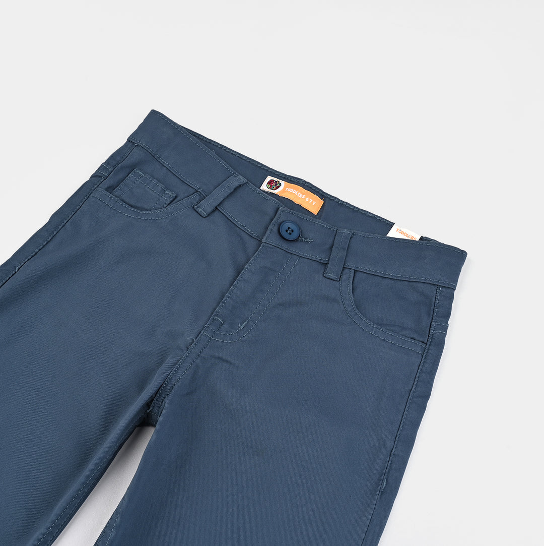 Boys Cotton Twill Pant Basic-NAVY
