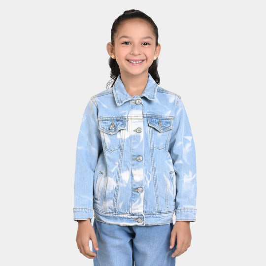 Girls Denim Jacket Tie Dye-Ice Blue