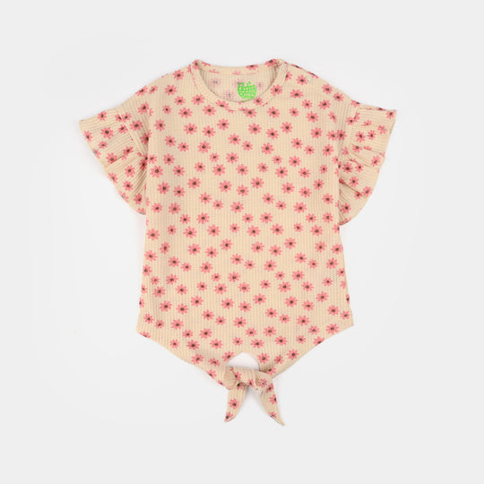 Infant Girls Waffle Suit (Flora) - Peach