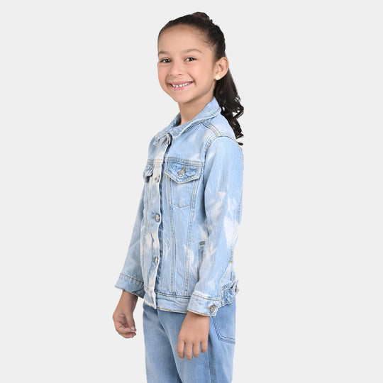 Girls Denim Jacket Tie Dye-Ice Blue