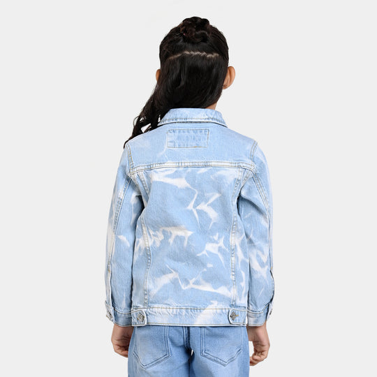 Girls Denim Jacket Tie Dye-Ice Blue