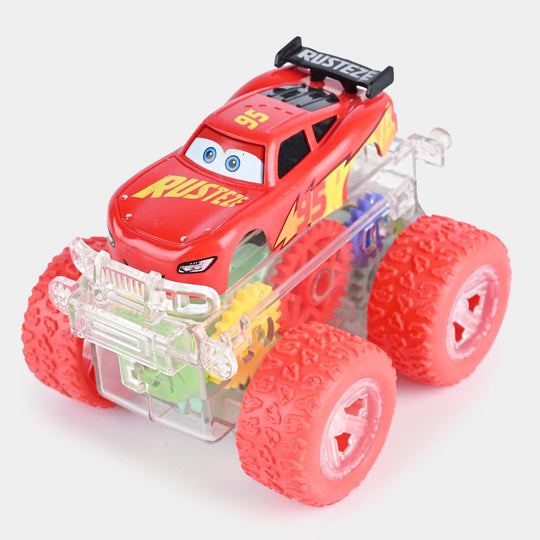 Friction Gear Car Toy With Light For Kids