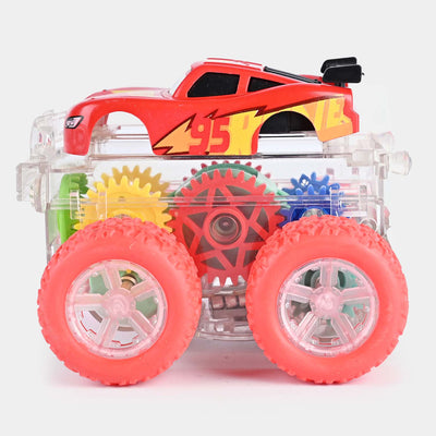 Friction Gear Car Toy With Light For Kids