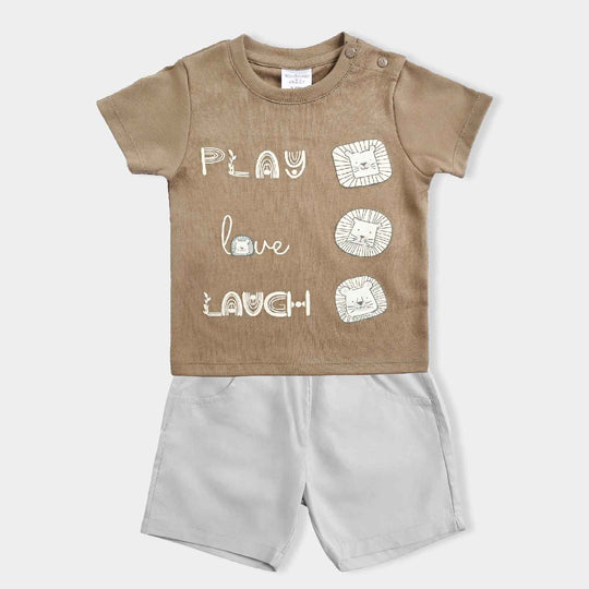 Infant Boys Cotton Interlock Suit -L.BROWN