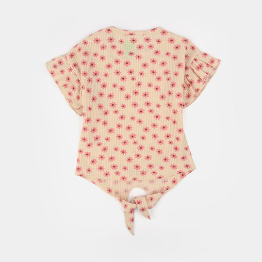 Infant Girls Waffle Suit (Flora) - Peach