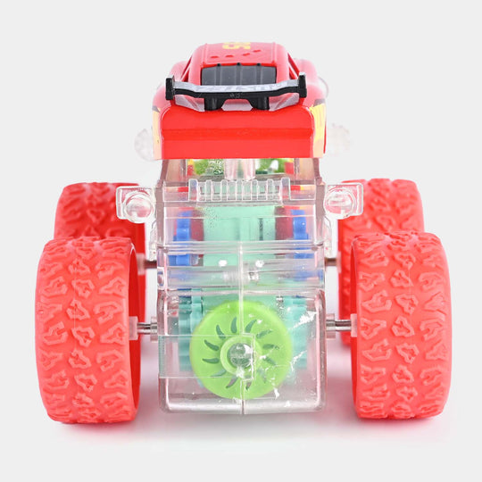 Friction Gear Car Toy With Light For Kids