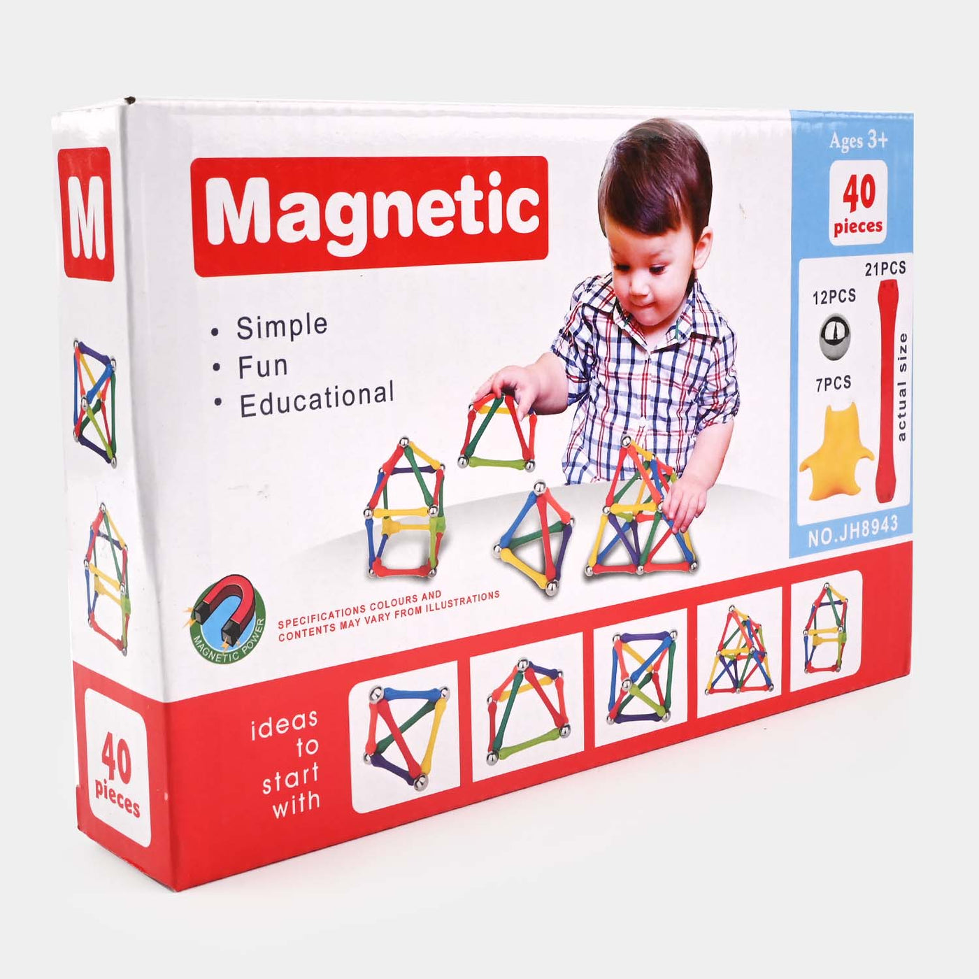 MAGNETIC CONSTRUCTION BLOCKS CREATIVE PUZZLE 40PCS