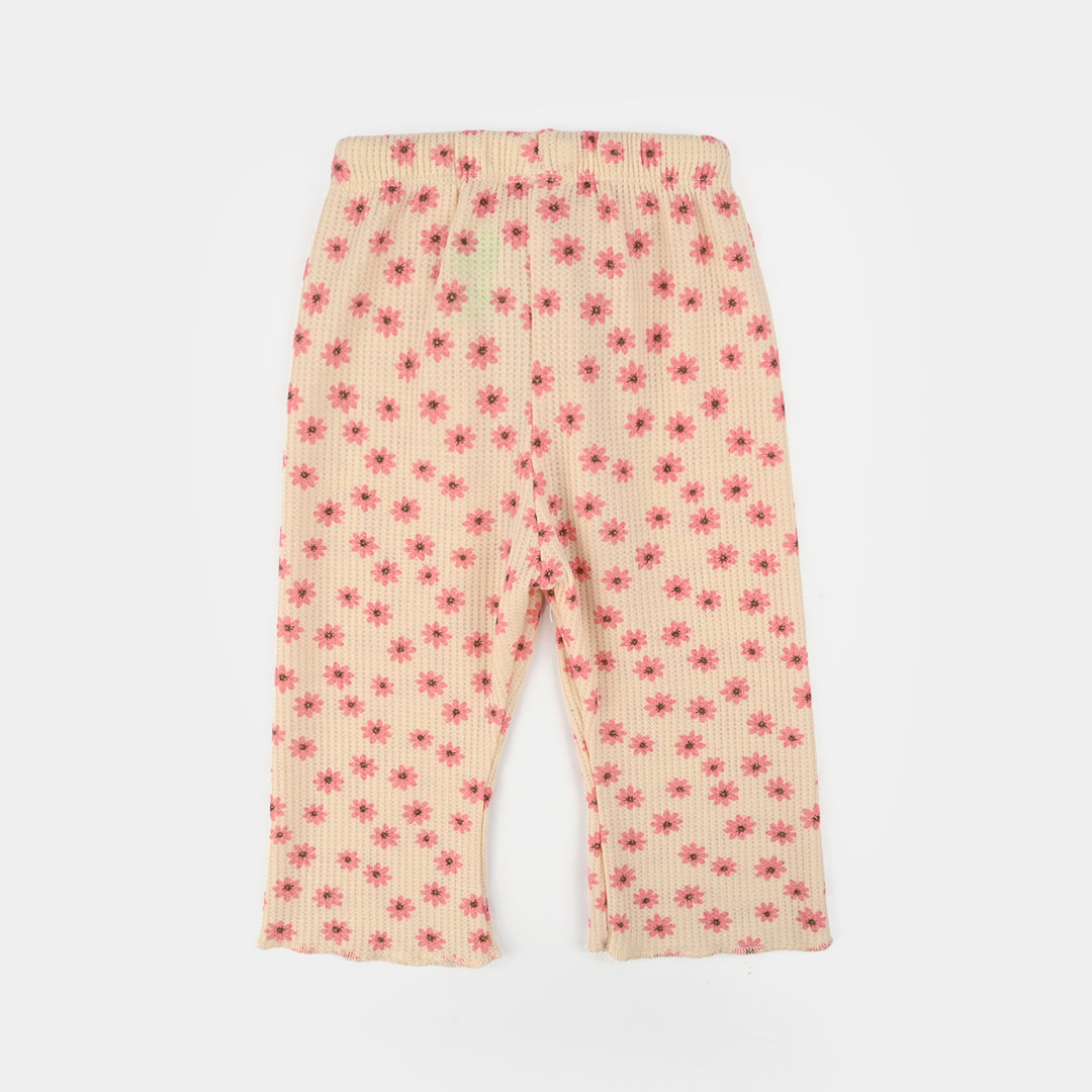 Infant Girls Waffle Suit (Flora) - Peach
