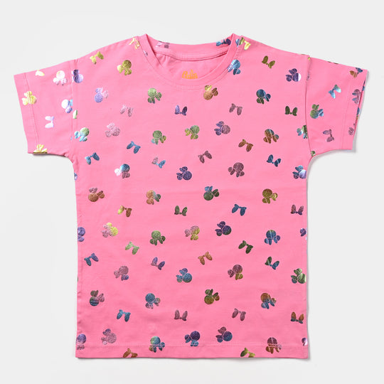 Girls Cotton Jersey T-Shirt H/S -Pink