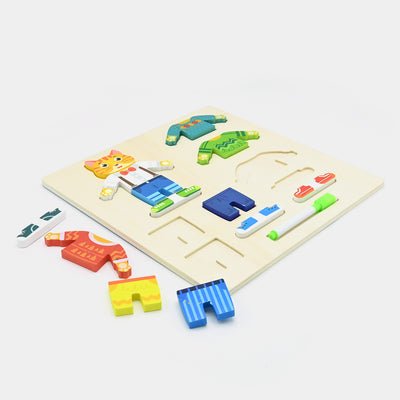 Wooden Changeable Dress Puzzle Board Game