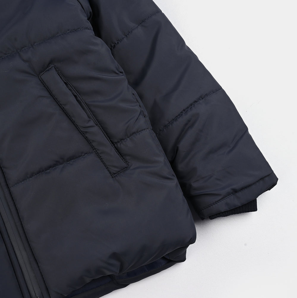 Boys Quilted Hooded Jacket F/S In Sports-NAVY