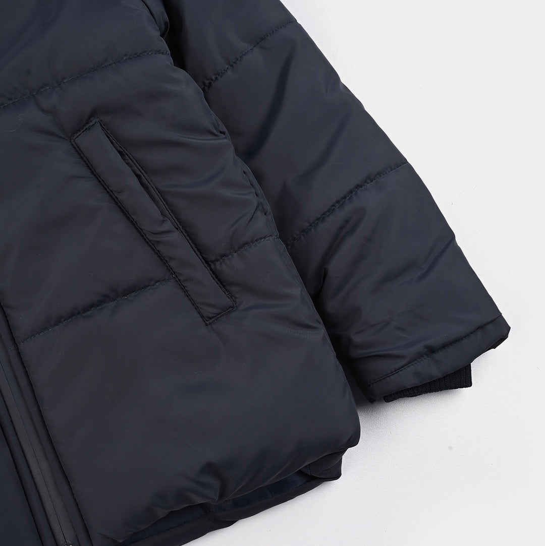 Boys Quilted Hooded Jacket F/S In Sports-NAVY