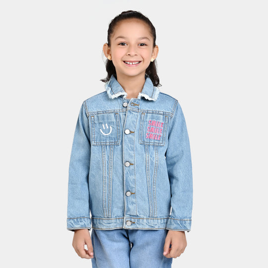 Girls Denim Jacket Vibe Tribe-LT.Blue