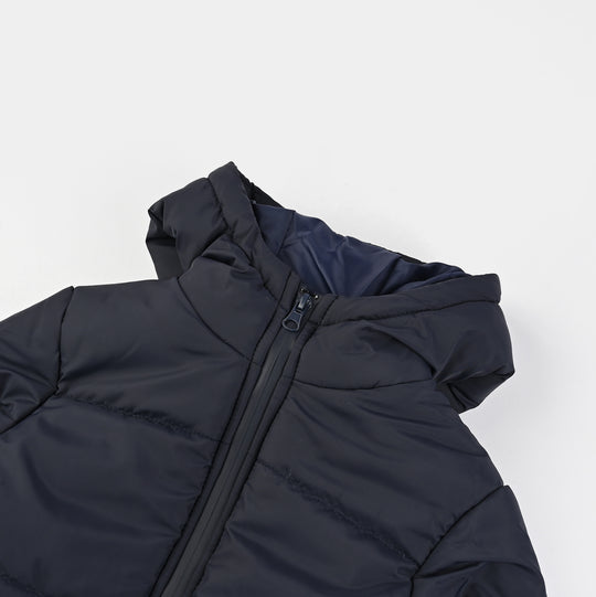 Boys Quilted Hooded Jacket F/S In Sports-NAVY