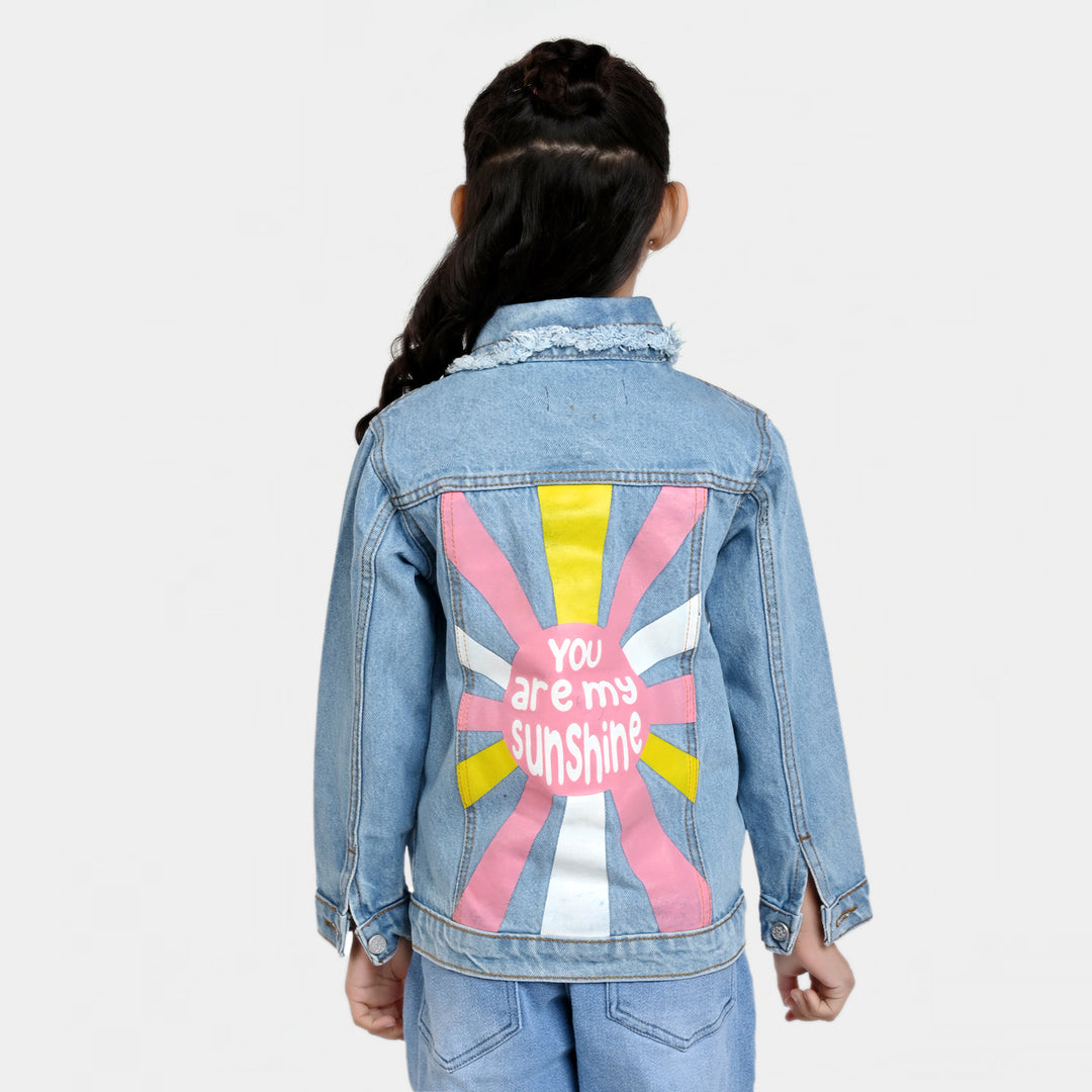 Girls Denim Jacket Vibe Tribe-LT.Blue