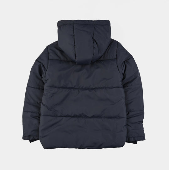 Boys Quilted Hooded Jacket F/S In Sports-NAVY