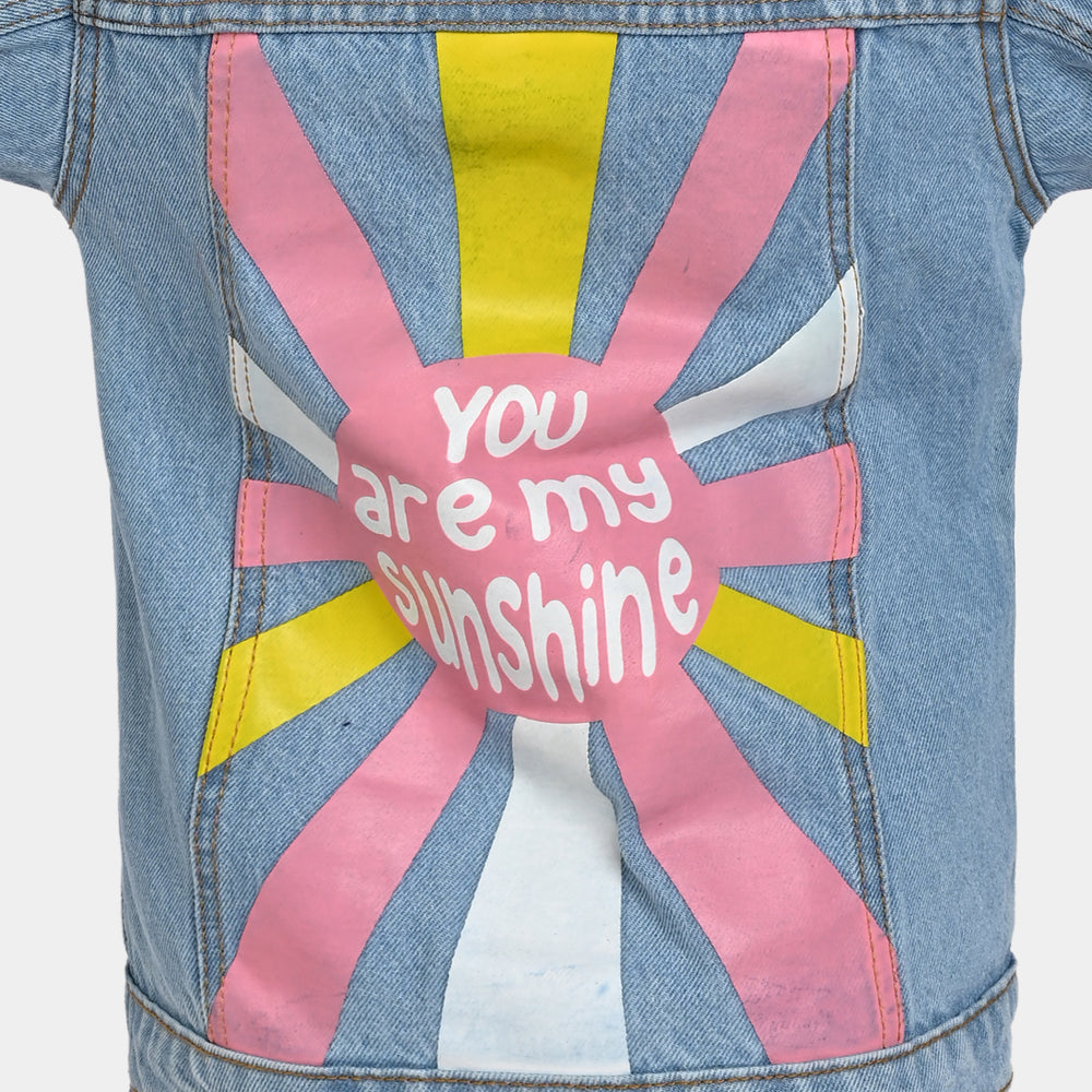 Girls Denim Jacket Vibe Tribe-LT.Blue