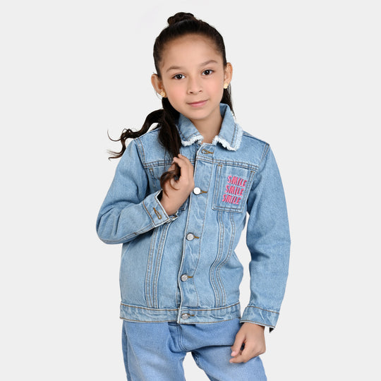 Girls Denim Jacket Vibe Tribe-LT.Blue