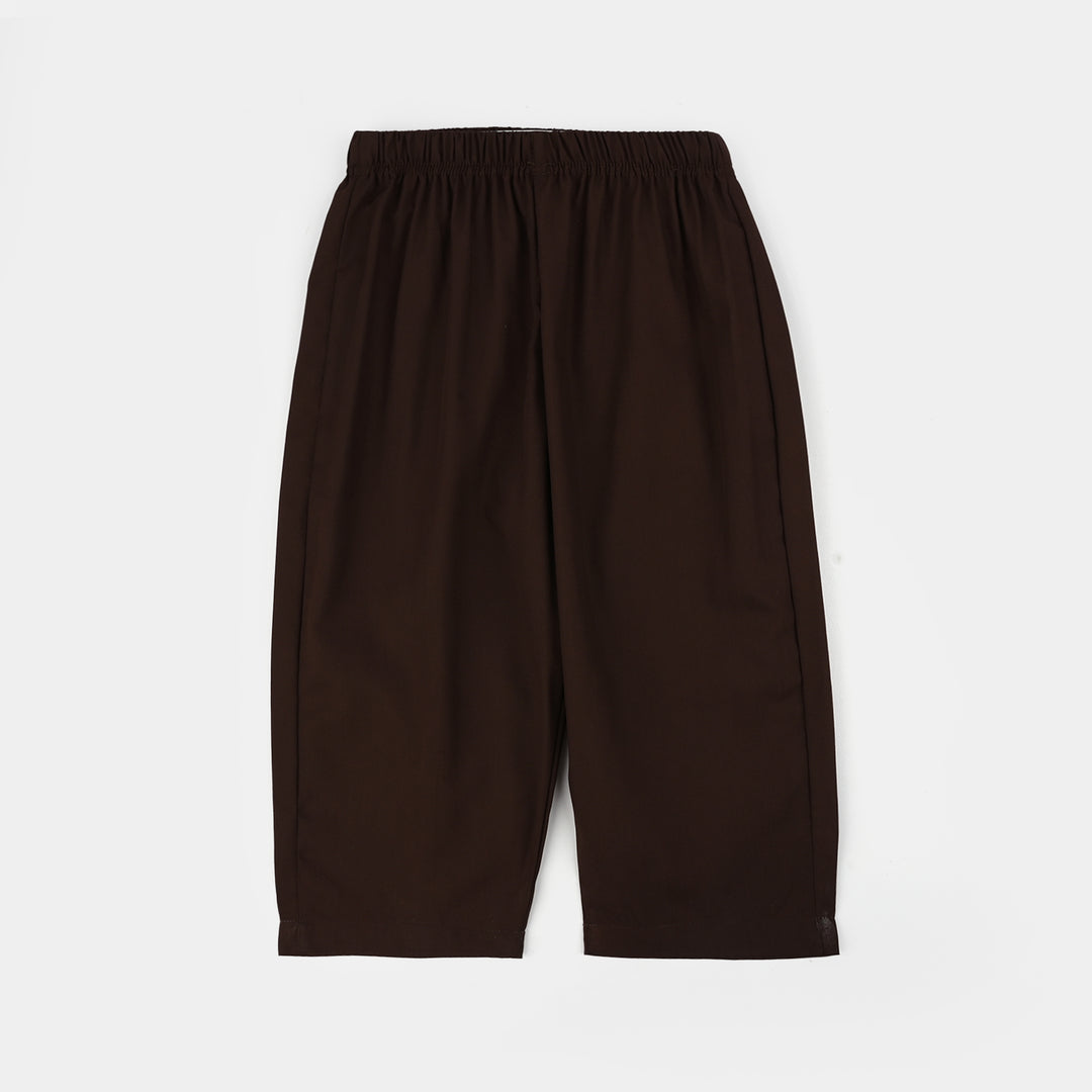 Infant Boys Poly Viscose Kurta Pajama (Choco) - Brown