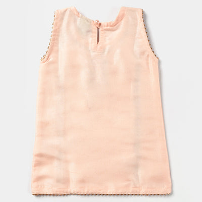 Infant Girls Raw Silk 2Pcs Suit Adorable-Peach