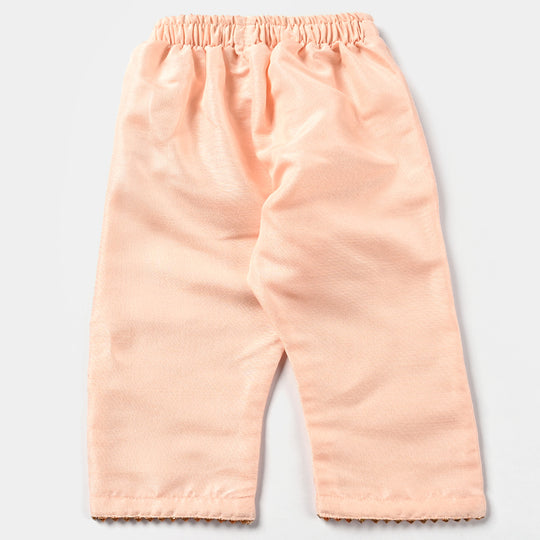 Infant Girls Raw Silk 2Pcs Suit Adorable-Peach