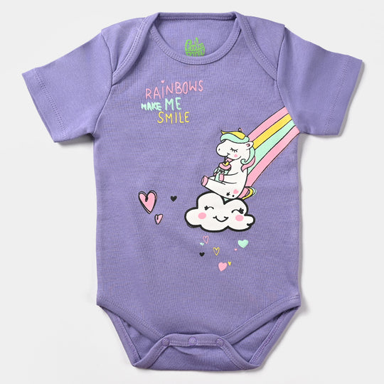 Infant Unisex Cotton Interlock Basic Romper Rainbow-V.Tulip