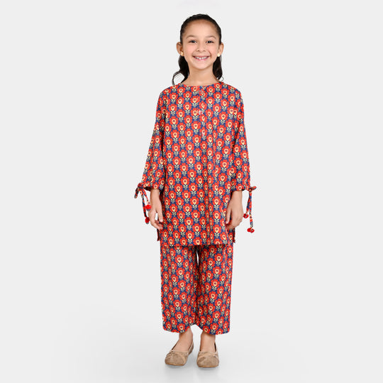 Girls khaddar 2Pcs suit Flow-Multi