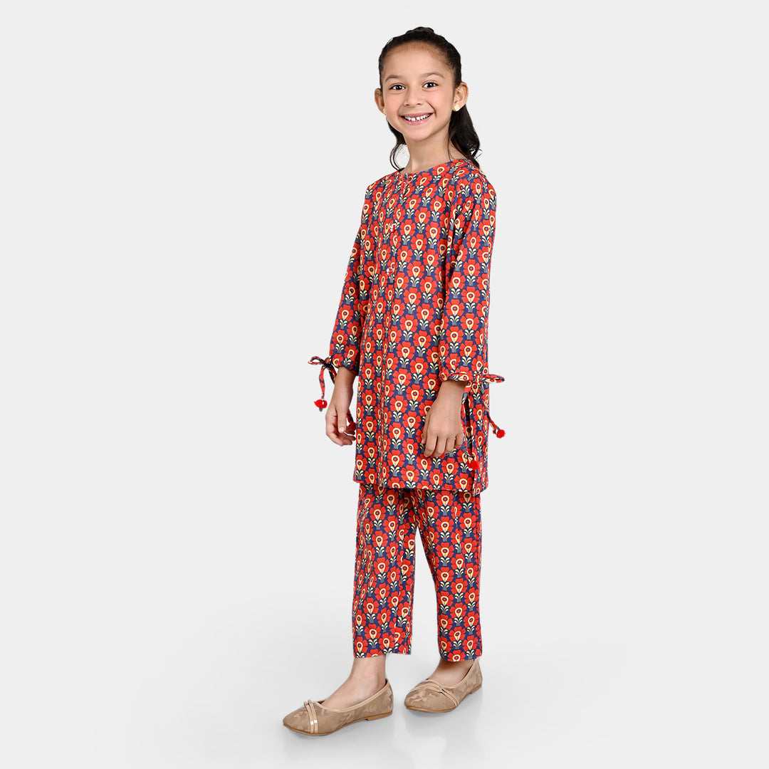 Girls khaddar 2Pcs suit Flow-Multi